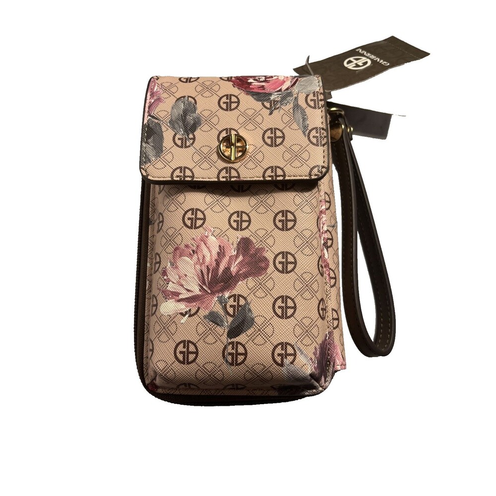 NWT Gianni Bernini Floral Tech Phone Pocket/Organizer Pocket Wallet Wristlet